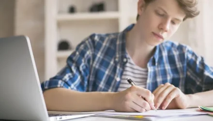 highschool student writing college essay